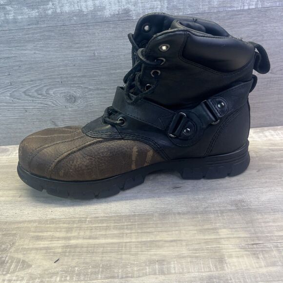RALPH LAUREN Brown Black POLO FELTWELL Leather HIKING Utility BOOTS Size 11 - Picture 10 of 14